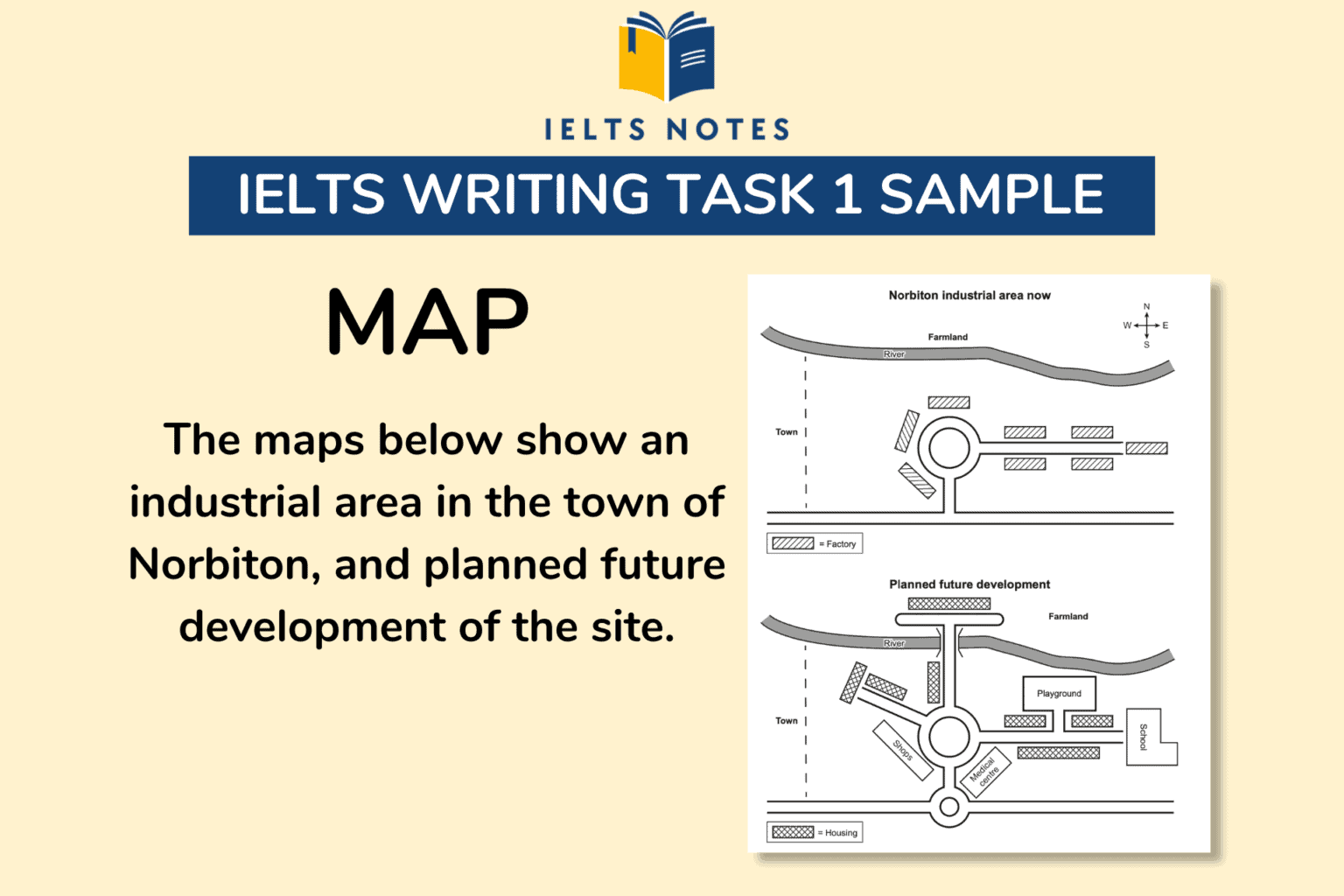 IELTS Cambridge 17 Task 1 Essay: Map of an industrial area in the town ...