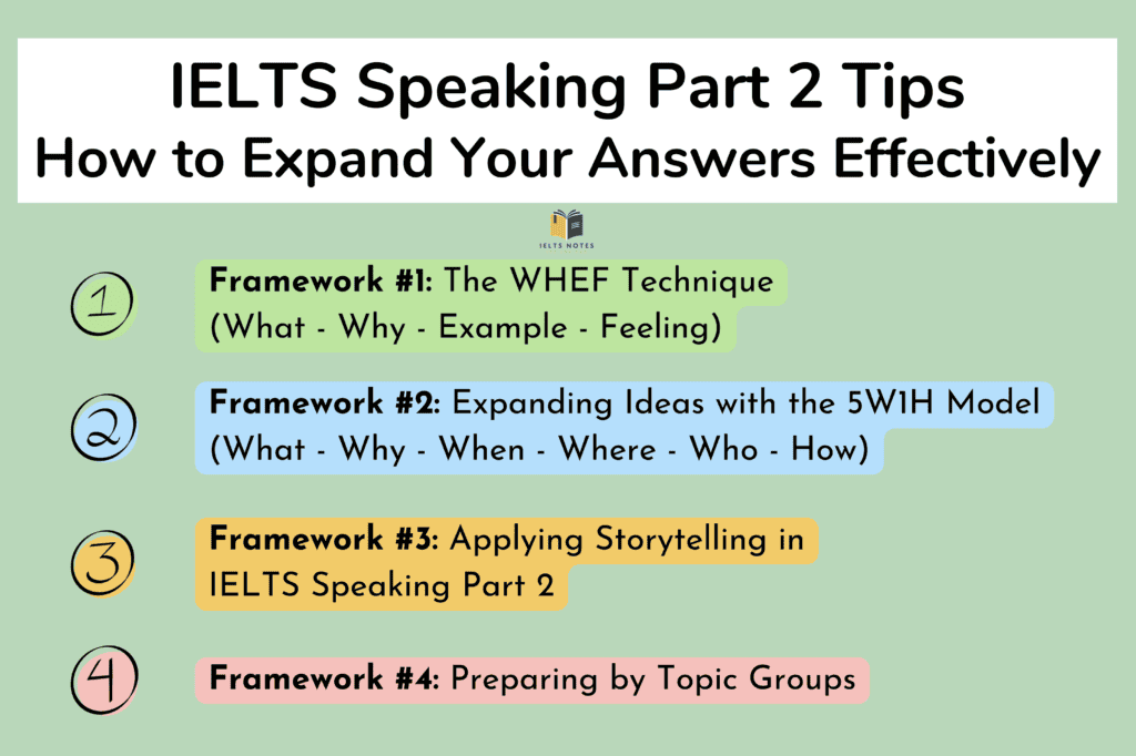 IELTS Speaking Part 2 tips on how to expand your answers effectively for a higher band score
